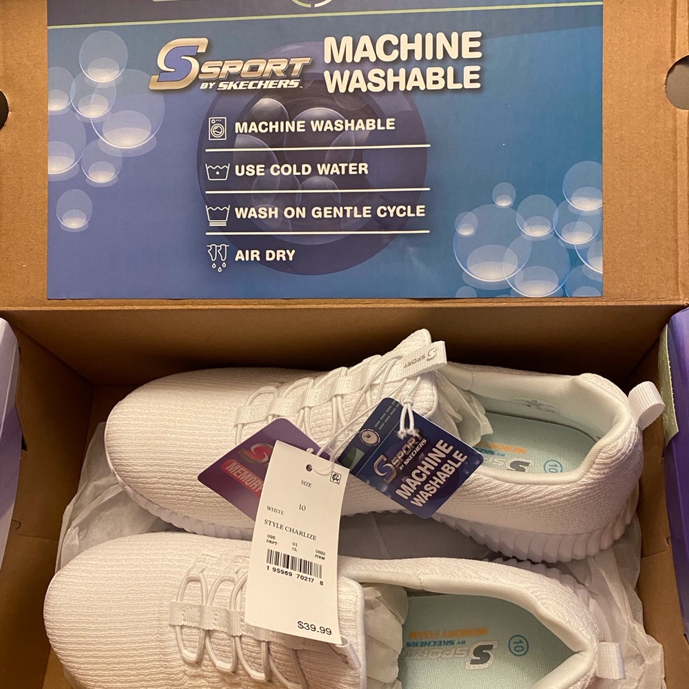 Skechers White Sneakers Casual Slip-On Style